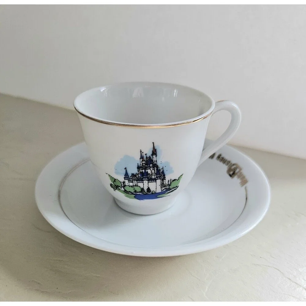 Vintage Walt Disney World Castle Demitasse Cup And Saucer